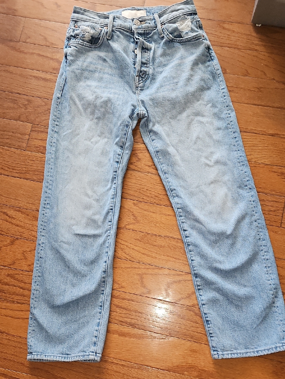 MOTHER SUPERIOR DITCHER CROP BUTTON FRONT JEANS (NEW $220) SZ 24
